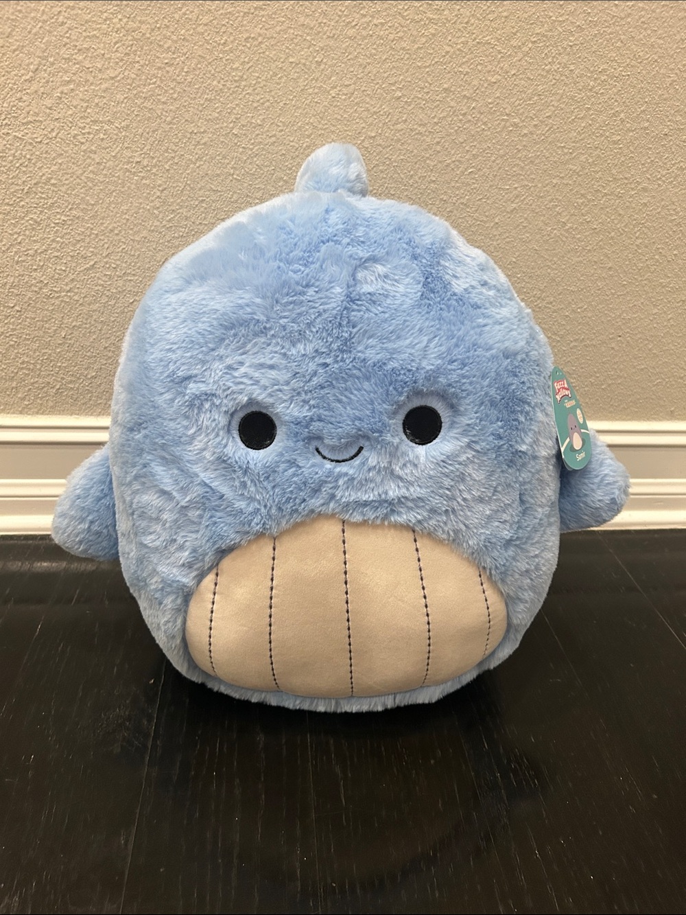Squishmallows FuzzAMallow Official 16 inch Samir the Blue Whale